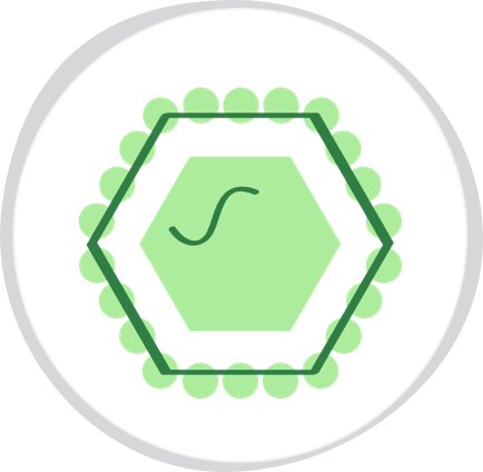 An illustration of a gene inside a vector to depict gene replacement therapy